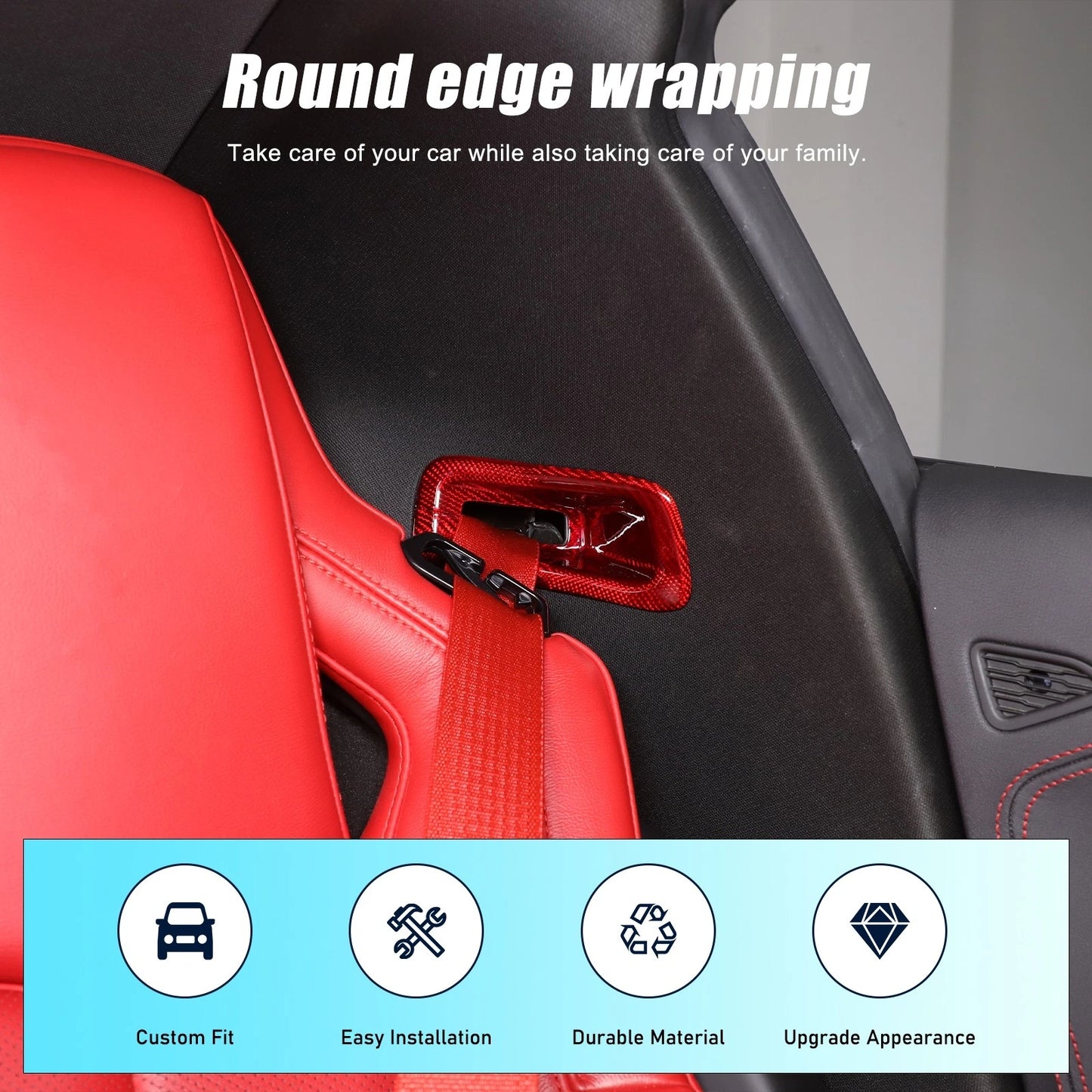 C8 Corvette Real Carbon Fiber Seat Belt Trim Cover | Stingray / Z06