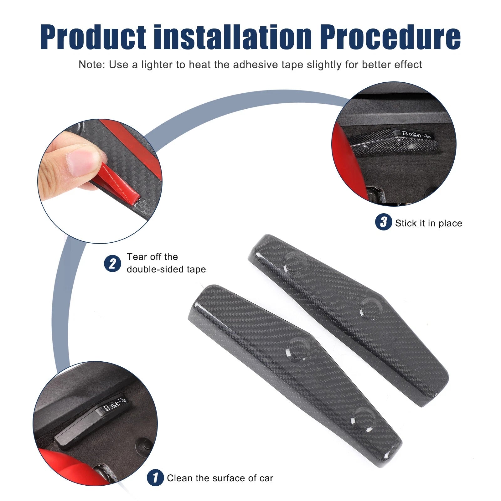 C8 Corvette Carbon Fiber Emergency Door Unlock Trim Covers