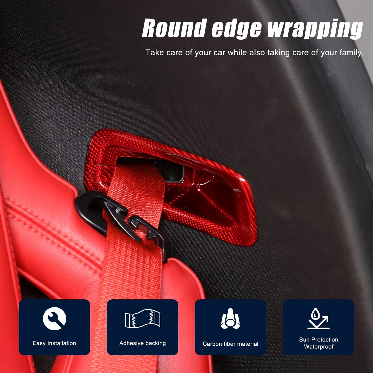 C8 Corvette Real Carbon Fiber Seat Belt Trim Cover | Stingray / Z06