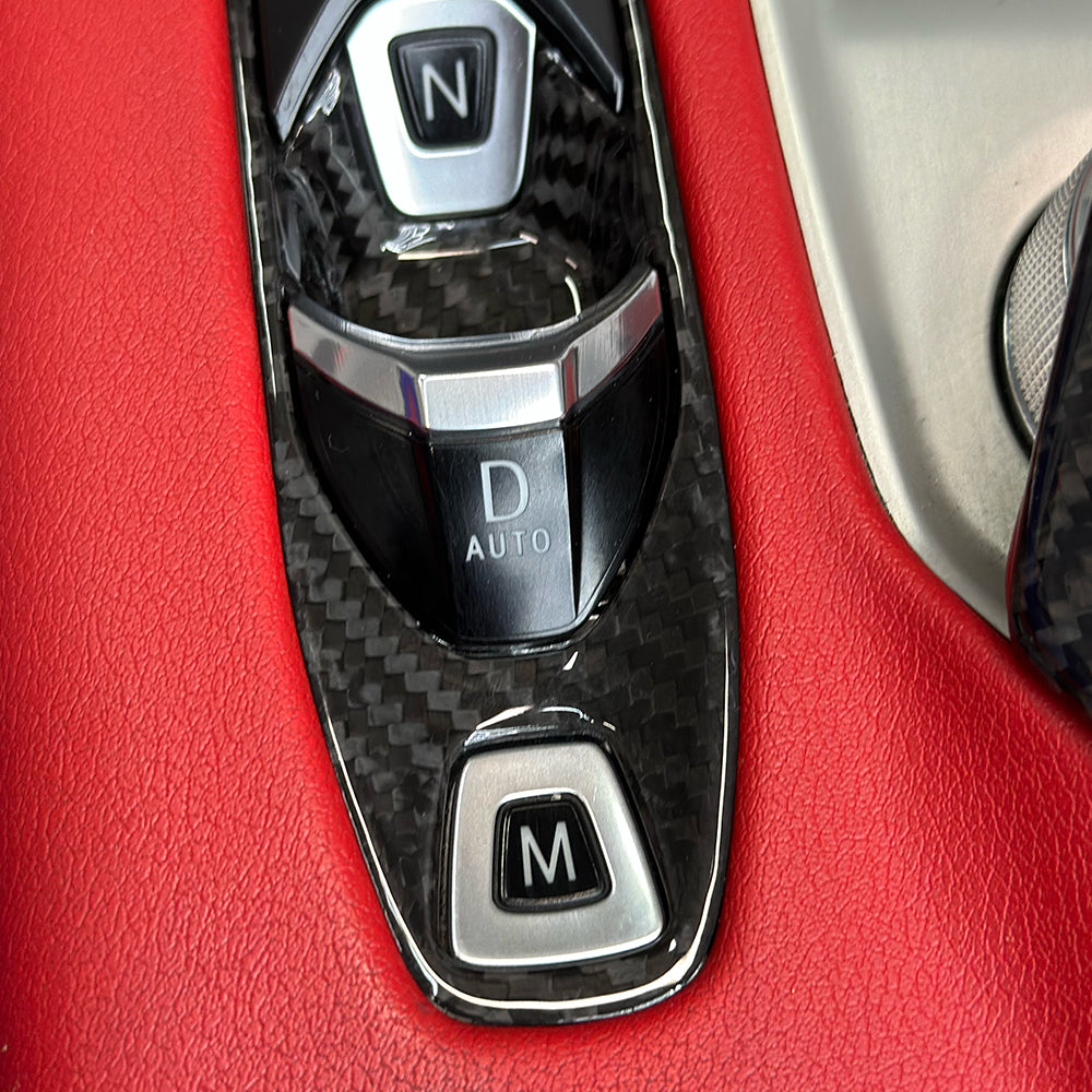 C8 Corvette Real Carbon Fiber Transmission Control Outer Trim Cover | Black/Red/Blue Carbon