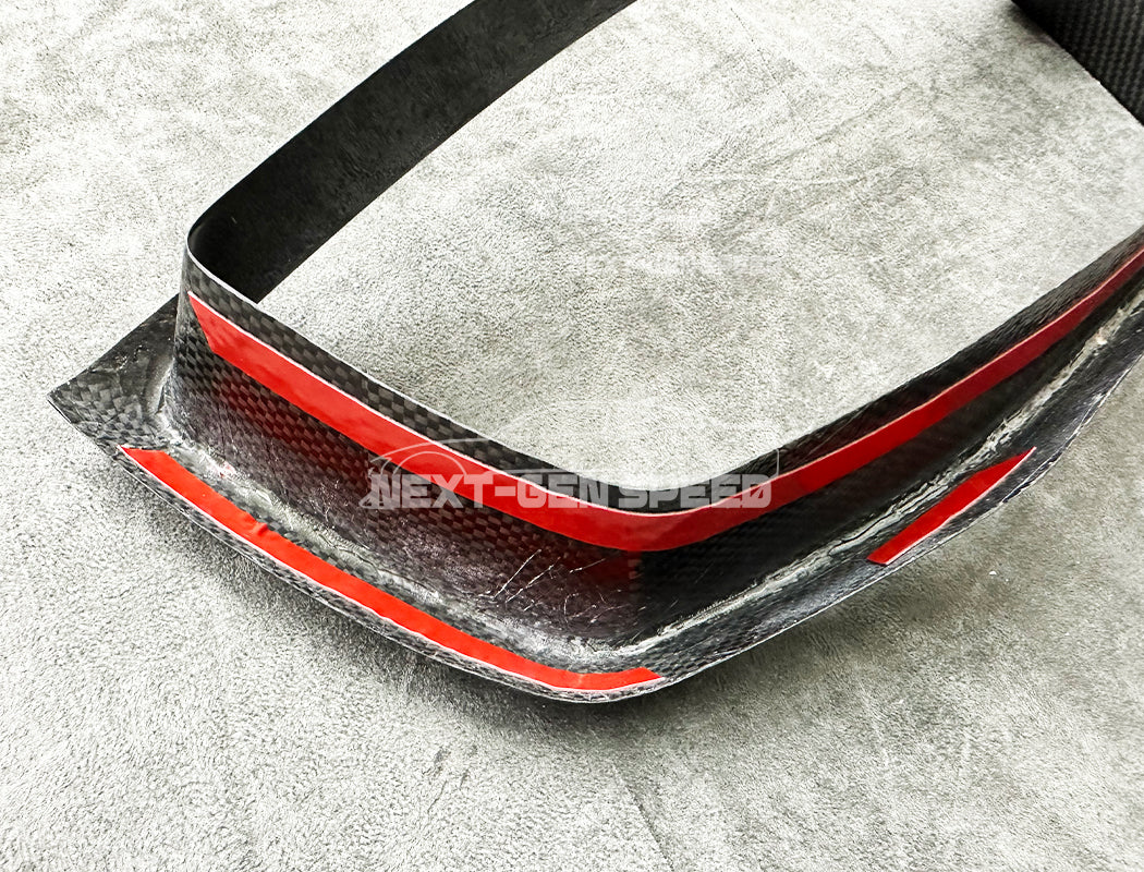 C8 Corvette Carbon Fiber Speedometer Gauge Cluster Interior Cover | Black / Red