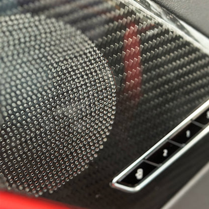 C8 Corvette Carbon Fiber Interior Door Speaker Covers (Black / Red / Blue)