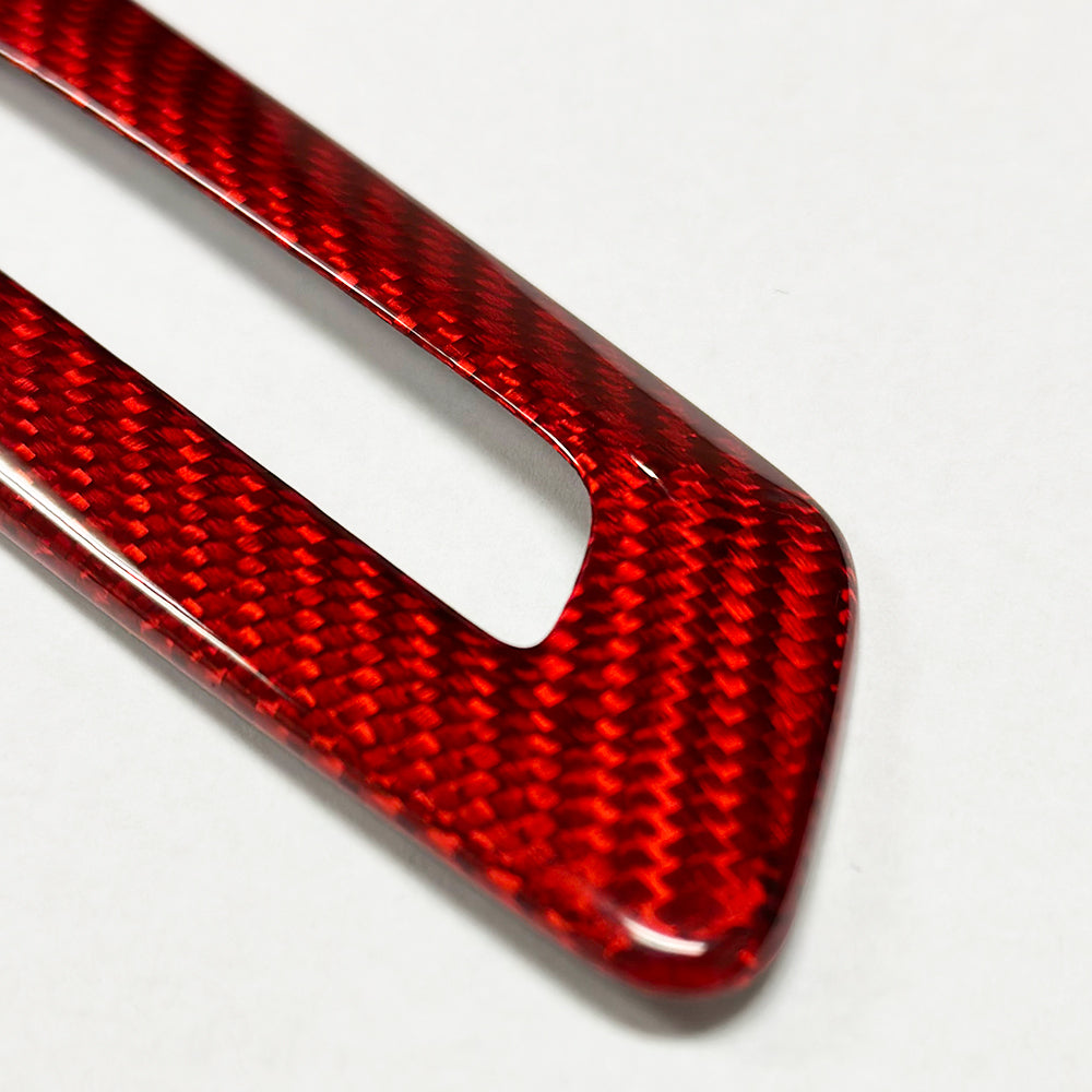2016 - 24 Camaro Real Carbon Fiber Memory Seat Control Trim | Black / Red