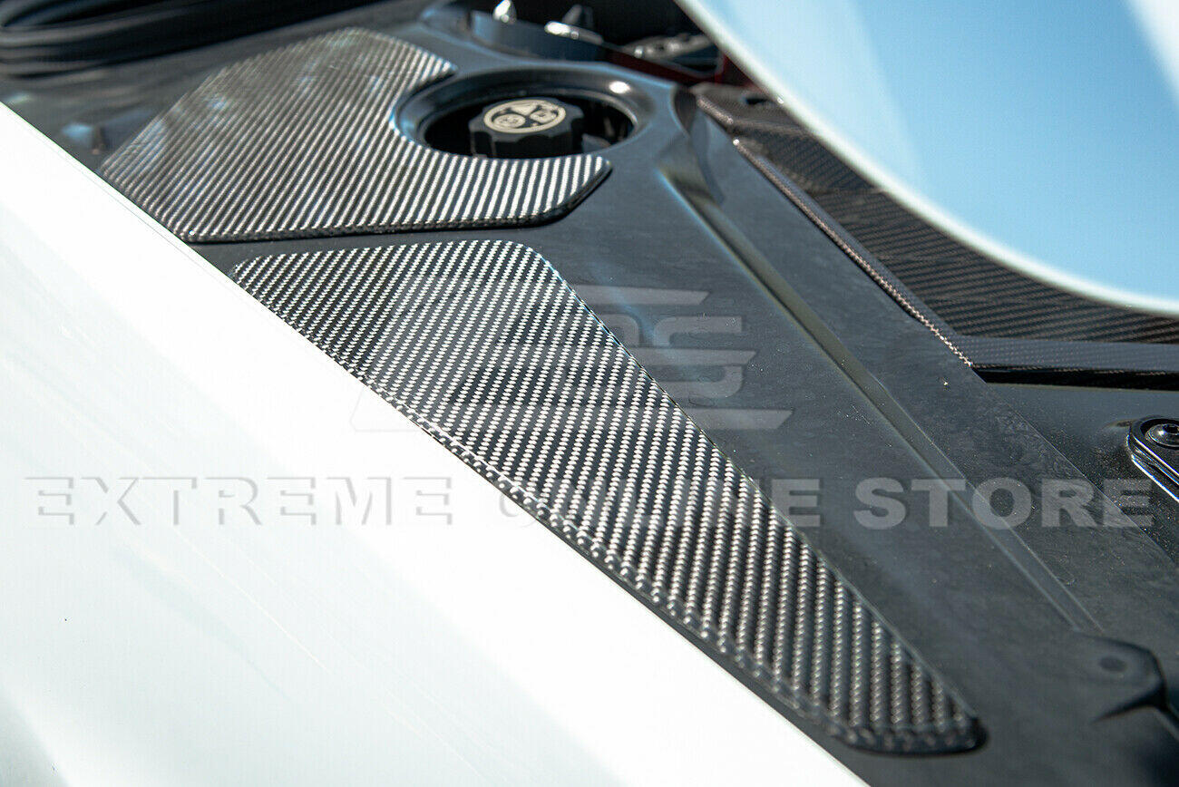 C8 Corvette Carbon Fiber Engine Bay Trim Panel Overlay Cover Kit