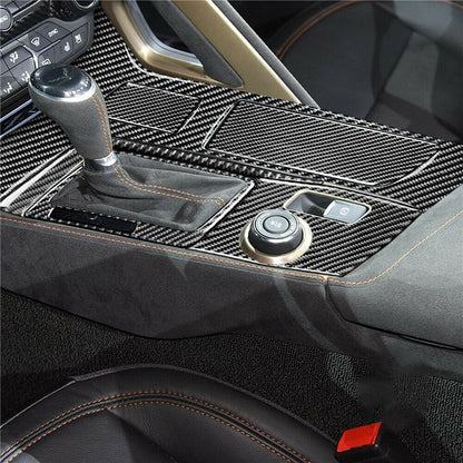 2014 - 19 C7 Corvette Carbon Fiber Center Console Overlay Cover Kit | Next-Gen Carbon