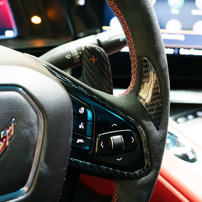 C8 Corvette Stingray / Z06 Carbon Fiber LED Steering Wheel (Complete/Heated) | Next-Gen Carbon