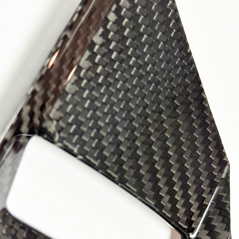 C8 Corvette Carbon Fiber Mode Selector Control Plate Cover | Black / Red Carbon