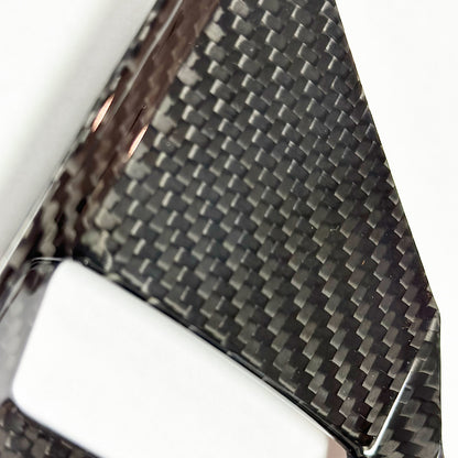 C8 Corvette Carbon Fiber Mode Selector Control Plate Cover | Black / Red Carbon