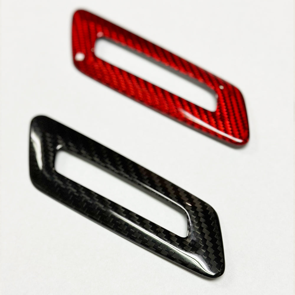 2016 - 24 Camaro Real Carbon Fiber Memory Seat Control Trim | Black / Red