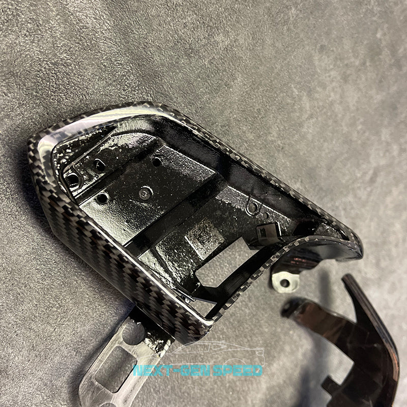 C8 Corvette Carbon Fiber Steering Wheel Button Trim Replacements