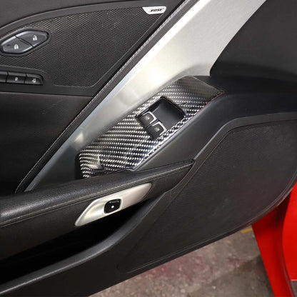2014 - 19 C7 Corvette Carbon Fiber Window Switch Trim Covers | Next-Gen Carbon