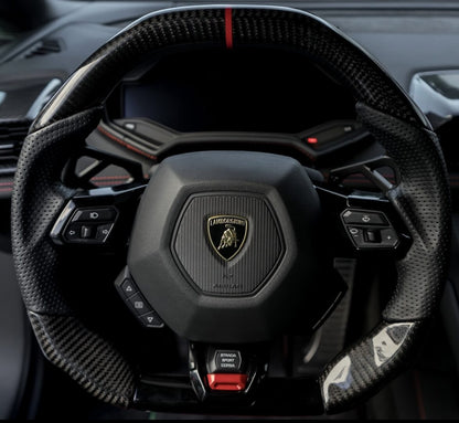 2014 - 24 Lamborghini Huracan Custom Carbon Fiber Steering Wheel | Next-Gen Carbon image 1