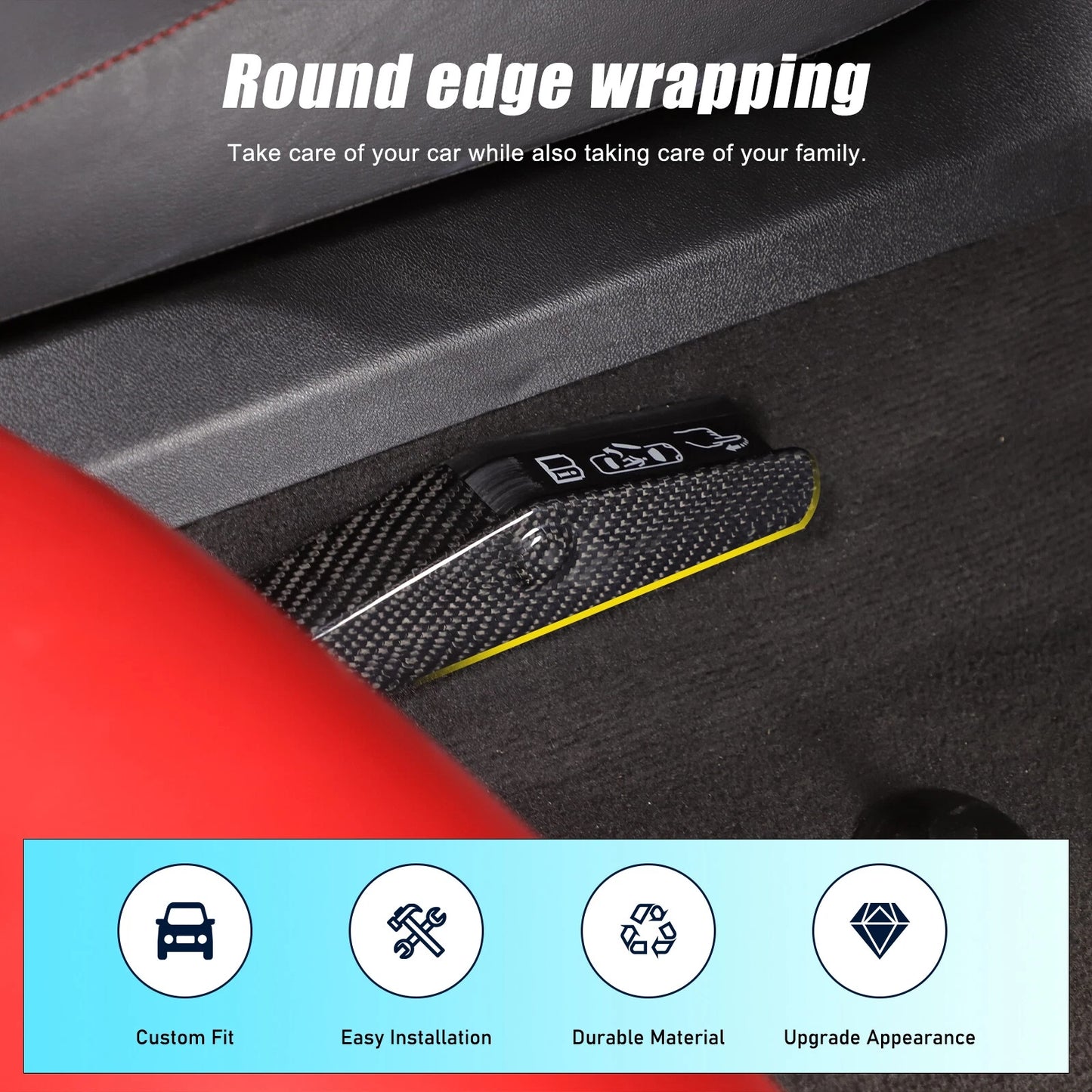 C8 Corvette Carbon Fiber Emergency Door Unlock Trim Covers