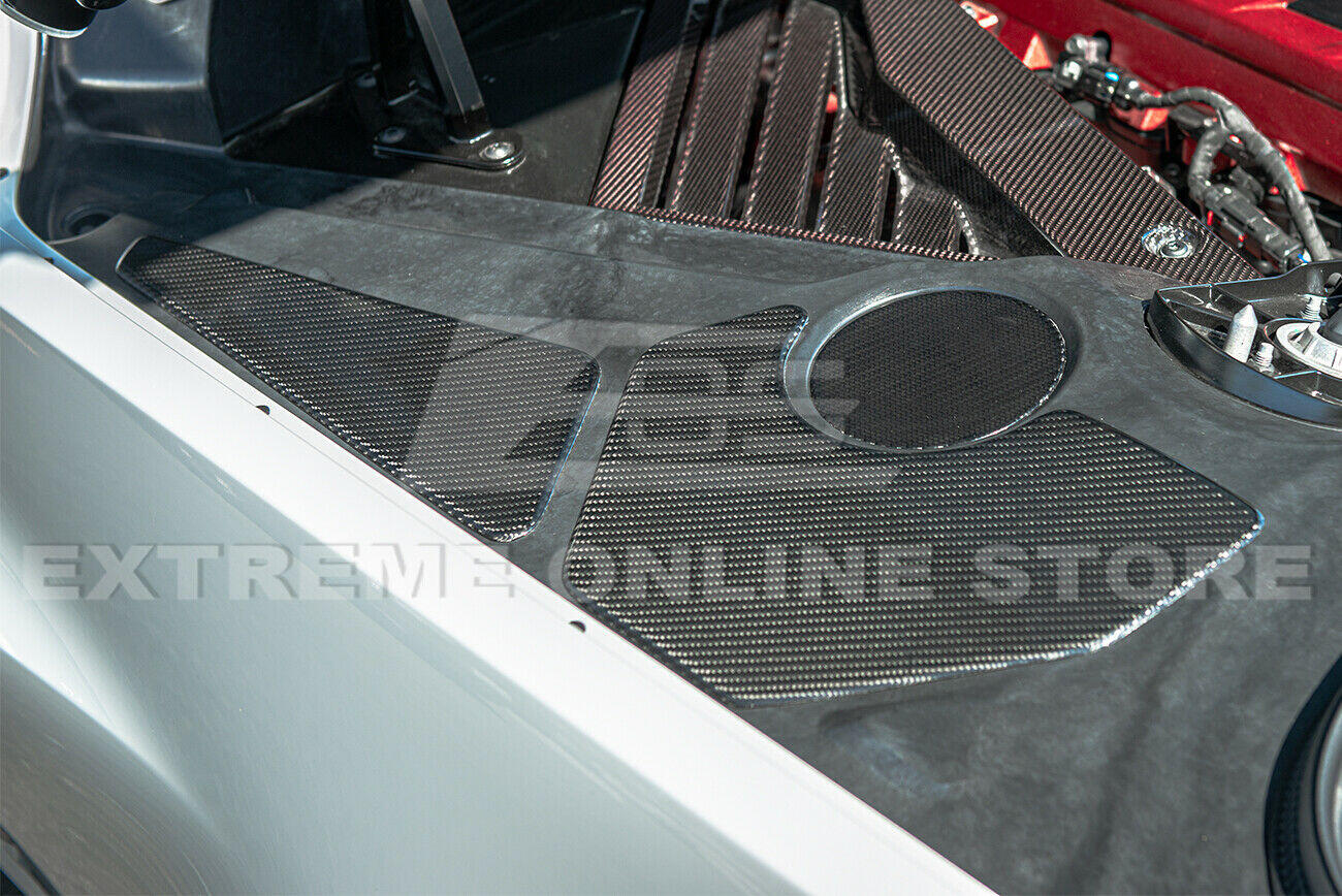 C8 Corvette Carbon Fiber Engine Bay Trim Panel Overlay Cover Kit