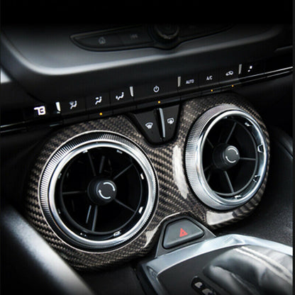 2016 - 24 Camaro Real Carbon Fiber Air Vent Bezel Cover | Black/Red/Blue Carbon
