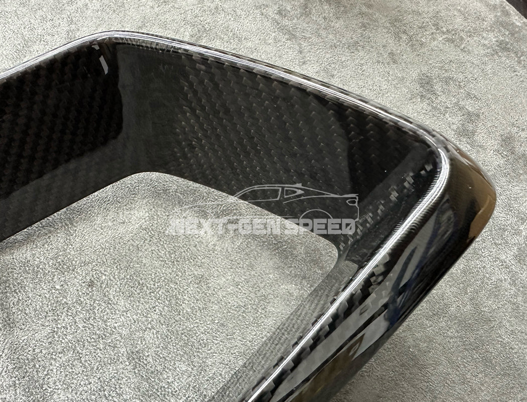 C8 Corvette Carbon Fiber Speedometer Gauge Cluster Interior Cover | Black / Red