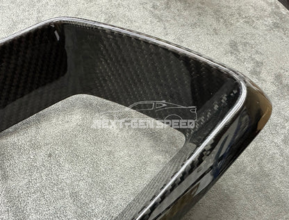 C8 Corvette Carbon Fiber Speedometer Gauge Cluster Interior Cover | Black / Red