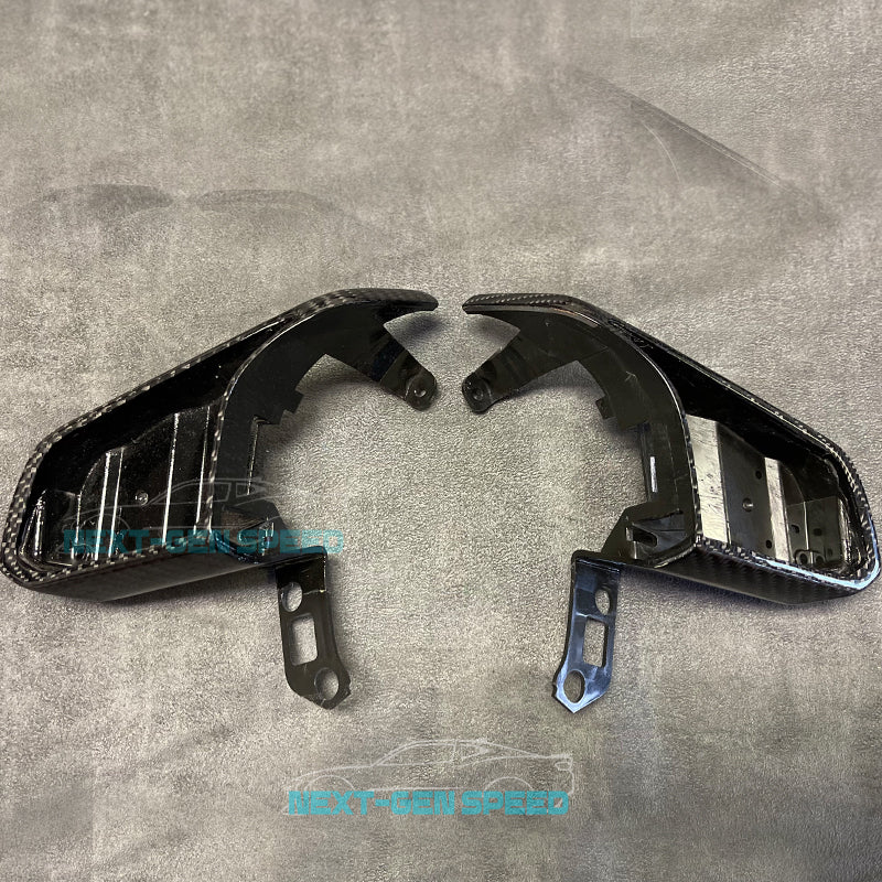 C8 Corvette Carbon Fiber Steering Wheel Button Trim Replacements