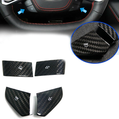 C8 Corvette Carbon Fiber Steering Wheel Button Covers (Black/Red/White/Blue) | Next-Gen Carbon