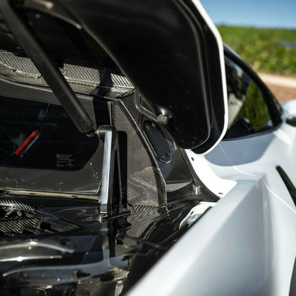 Corvette C8 Dry Carbon Fiber Rear Hatch Hinge Pillar Trim Cover Overlays image 3