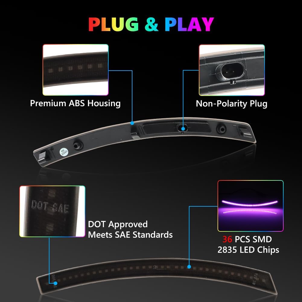 2014 - 19 Corvette C7 Smoked RGB LED Side Markers image 7