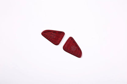 C8 Corvette Carbon Fiber Door Mic Speaker Covers | Black / Red