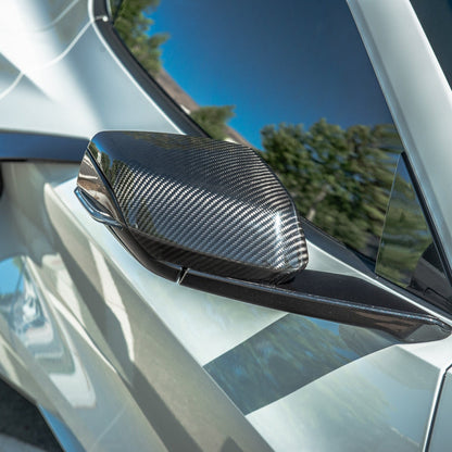 C8 Corvette Carbon Fiber Mirror Cover Caps