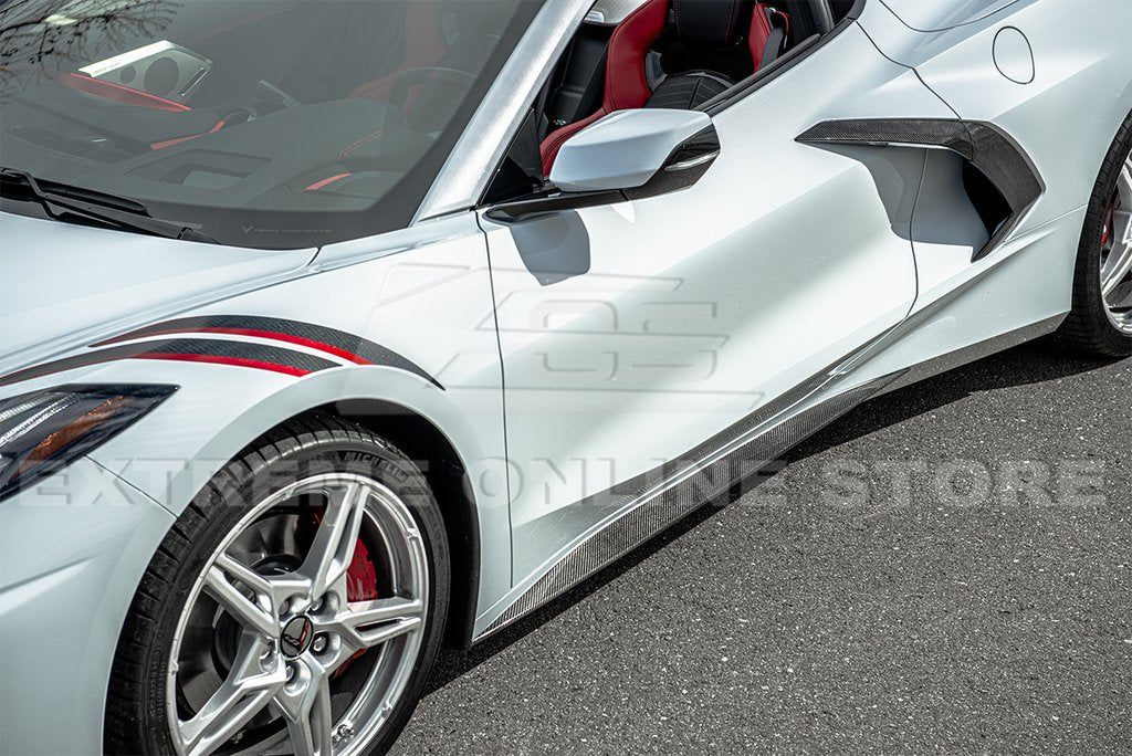 C8 Corvette Z51 Add-on Carbon Fiber Side Skirts Rocker Panels
