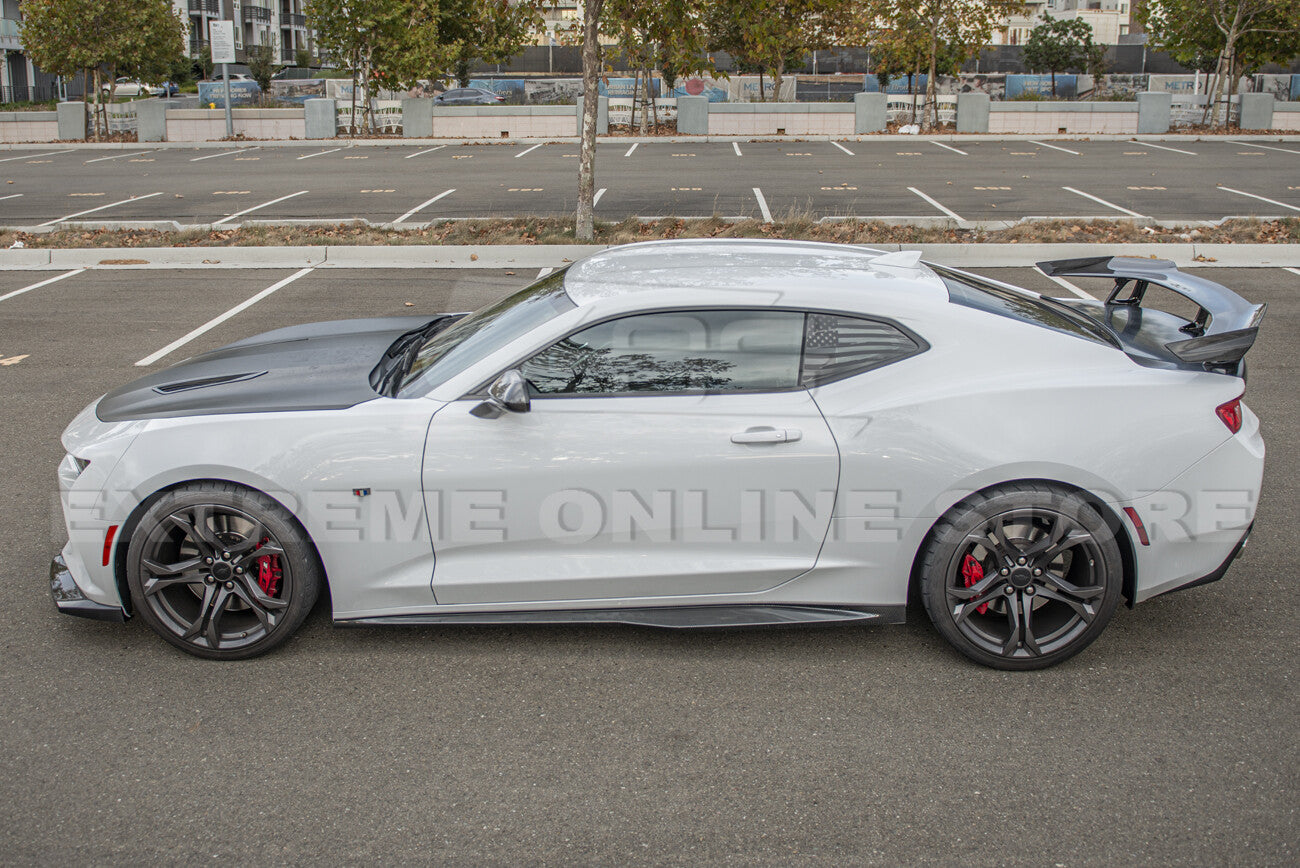 2016 - 24 Camaro Hydro-Dipped Carbon Fiber ZL1 Style Side Skirts