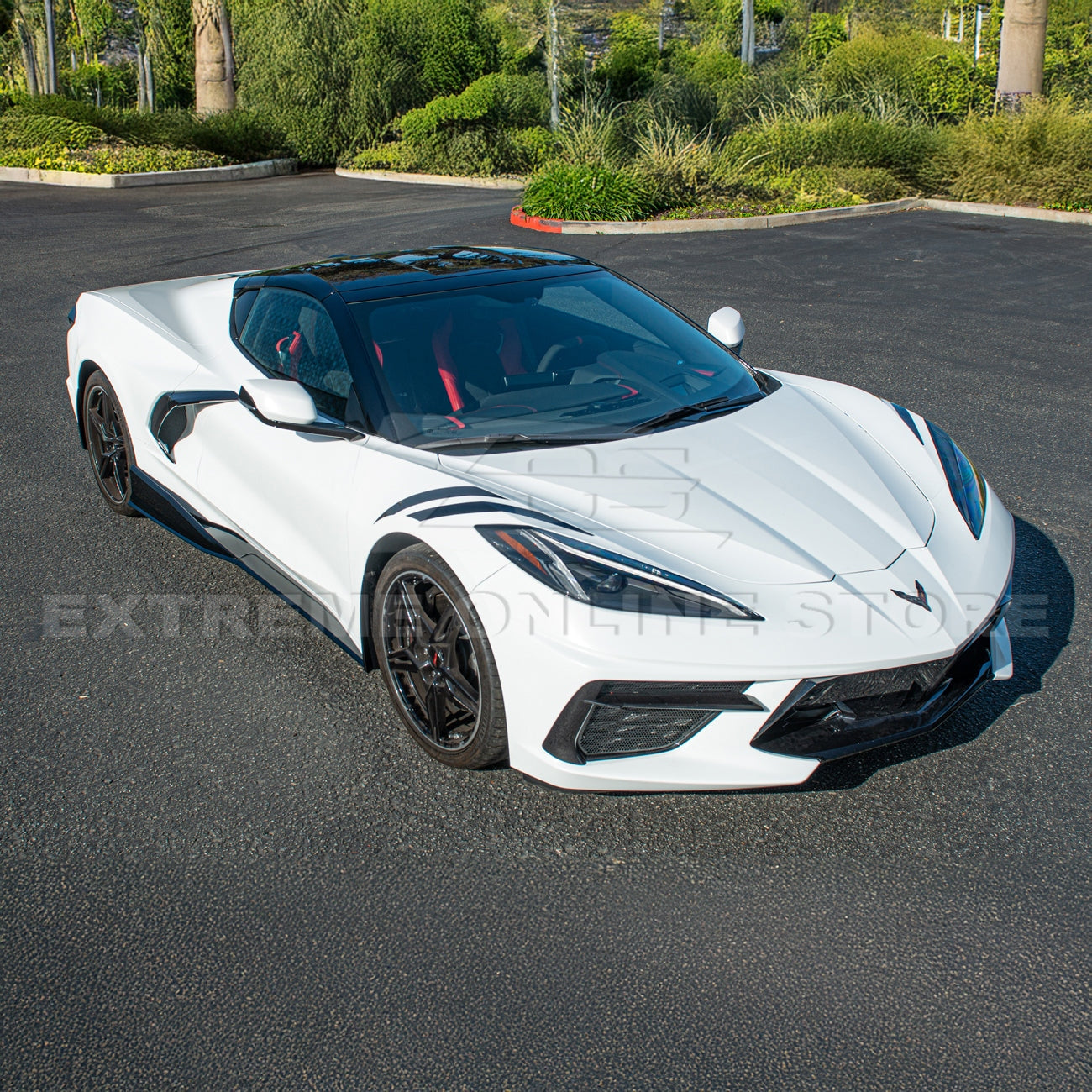 C8 Corvette Stingray Gloss Black 3VM Side Skirts