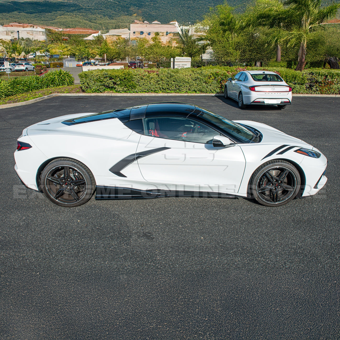 C8 Corvette Stingray Gloss Black 3VM Side Skirts