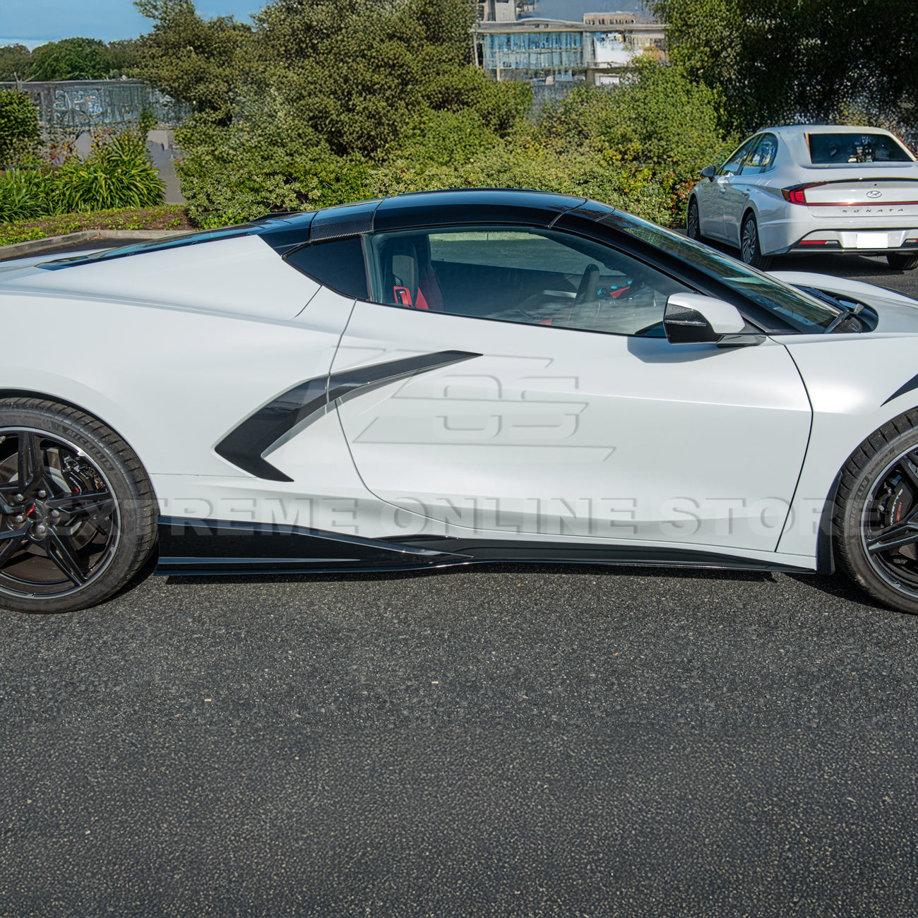 C8 Corvette Stingray Gloss Black 3VM Side Skirts
