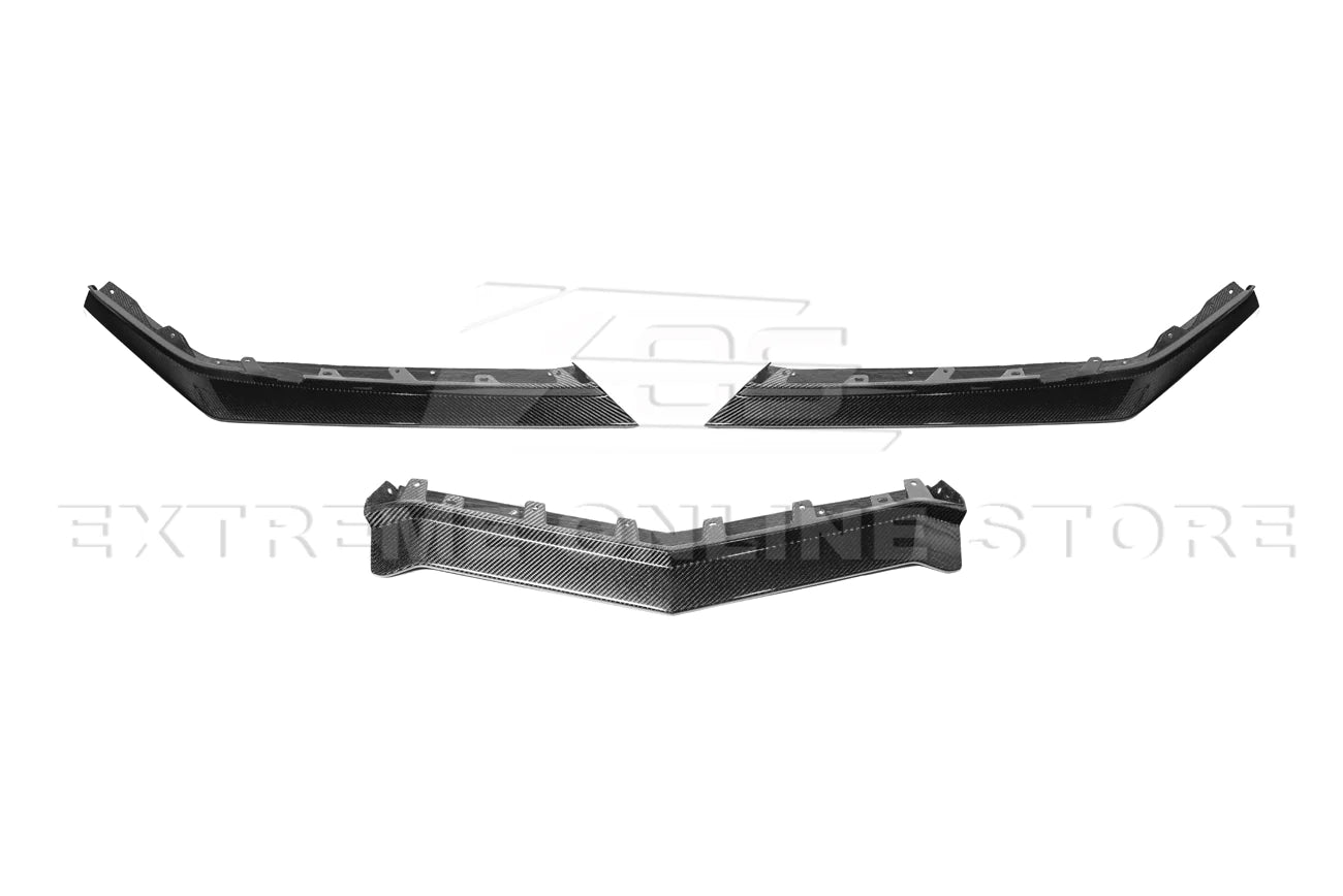 C8 Corvette Z06 Z07 Package Carbon Fiber / Carbon Flash Front Splitter &amp; Canards