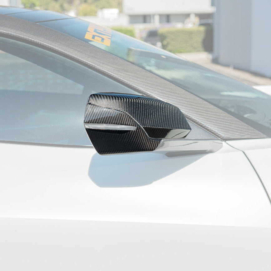 C8 Corvette Carbon Fiber Mirror Cover Caps