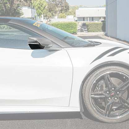 C8 Corvette Carbon Fiber Mirror Cover Caps