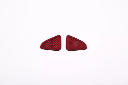C8 Corvette Carbon Fiber Door Mic Speaker Covers | Black / Red
