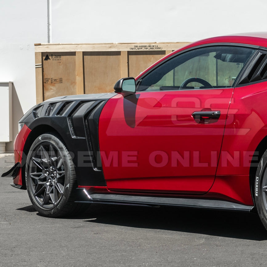 2024+ Mustang S650 GT500 Style Gloss Black Add-On Side Skirts