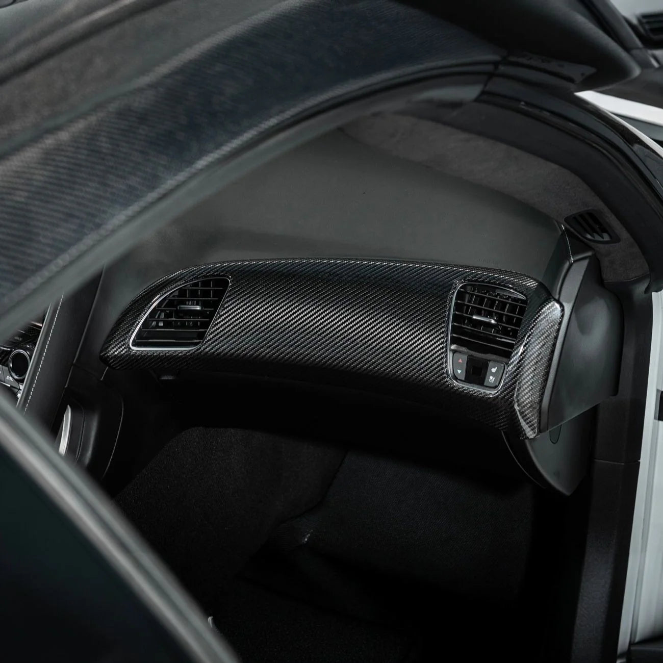 Corvette C7 Dry Carbon Fiber Passenger Side Dash Air Duct Vent Panel Cover image 3