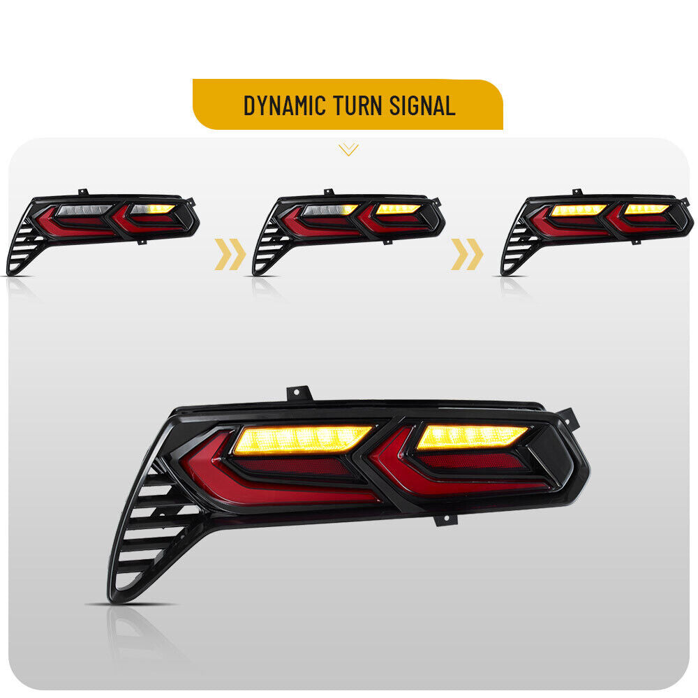 2014-19 C7 Corvette C8 Style RGB Flow Sequential Smoked LED Rear Tail Lights image 13