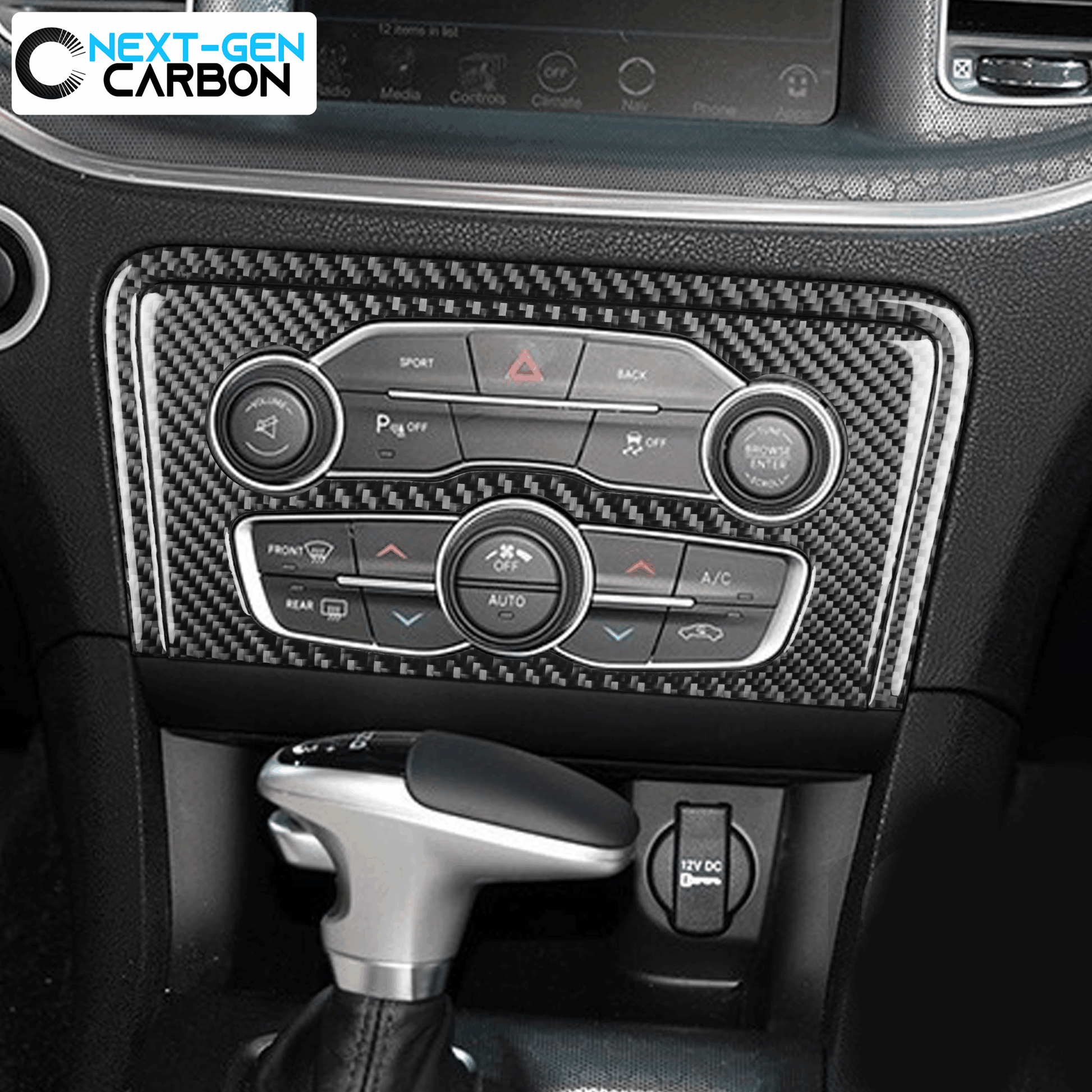 2015 - 24 Charger Carbon Fiber Climate Control Insert Overlay | Next-Gen Carbon