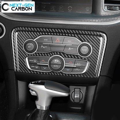 2015 - 24 Charger Carbon Fiber Climate Control Insert Overlay | Next-Gen Carbon