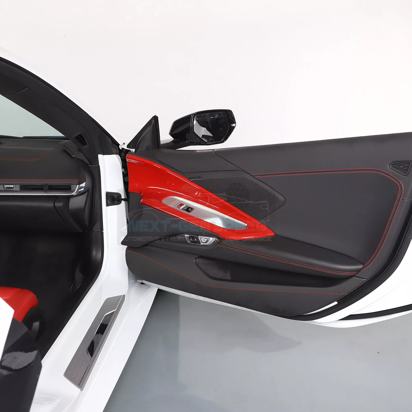 C8 Corvette Red Interior ABS Window Switch Frame Covers