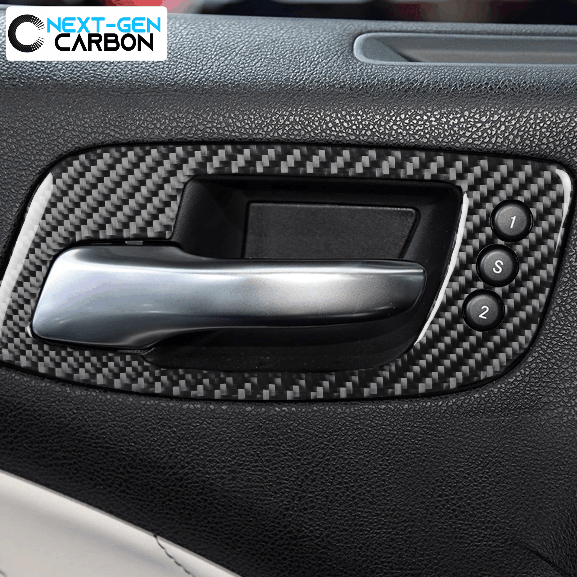 2011 - 24 Dodge Charger Carbon Fiber Interior Door Handle Trim Covers