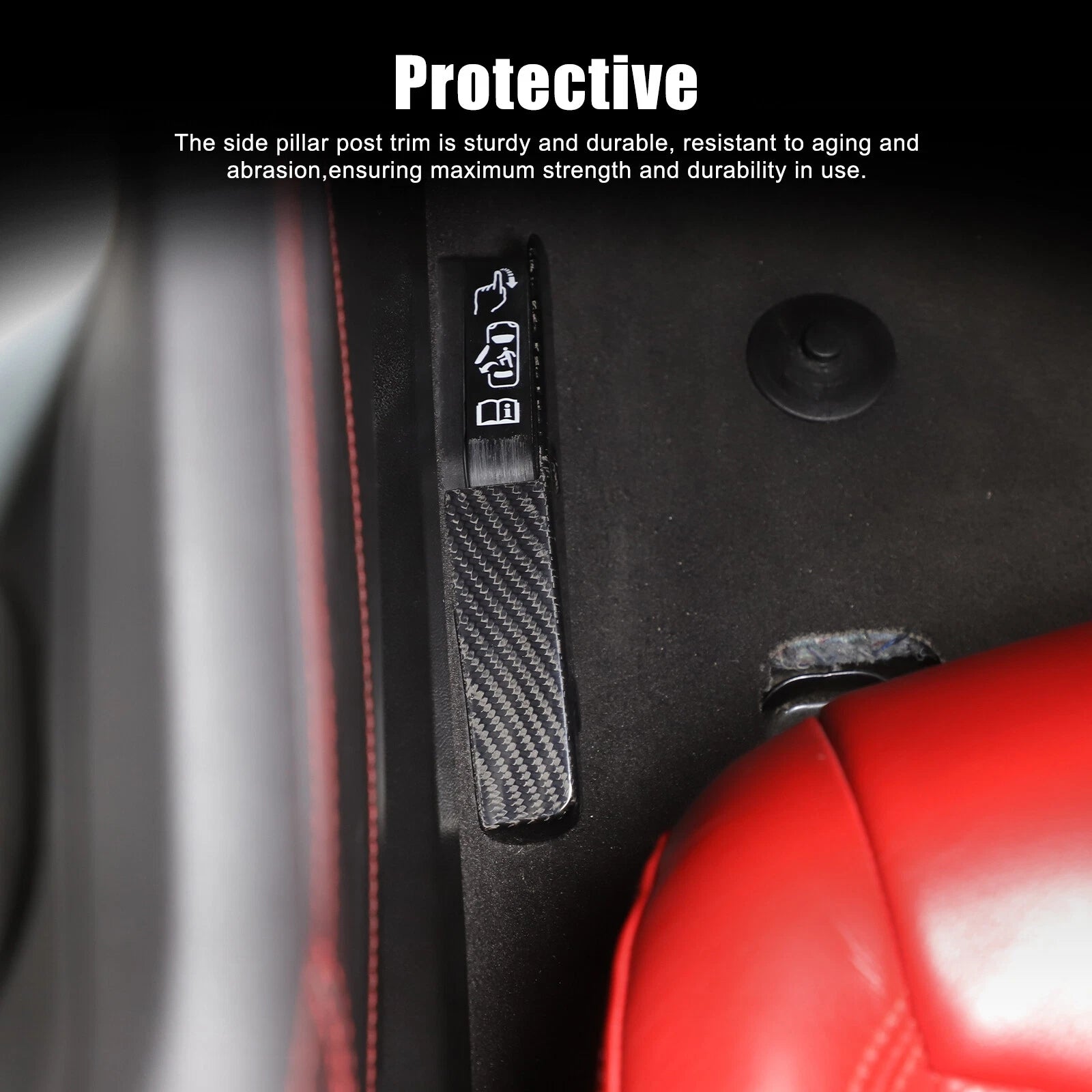 C8 Corvette Carbon Fiber Emergency Door Unlock Trim Covers