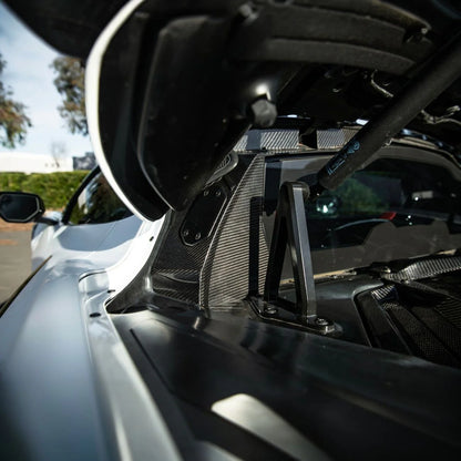 Corvette C8 Dry Carbon Fiber Rear Hatch Hinge Pillar Trim Cover Overlays image 4