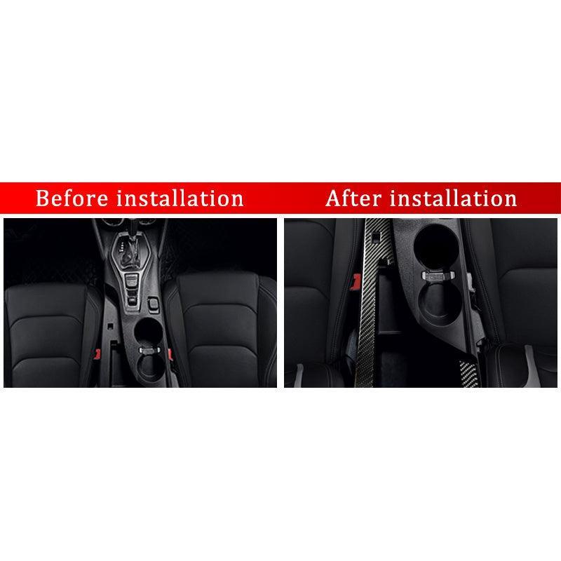 2016 - 24 Camaro Real Carbon Fiber Center Console Compartment Overlay Cover | Black / Red Carbon
