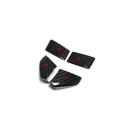 C8 Corvette Carbon Fiber Steering Wheel Button Covers (Black/Red/White/Blue) | Next-Gen Carbon