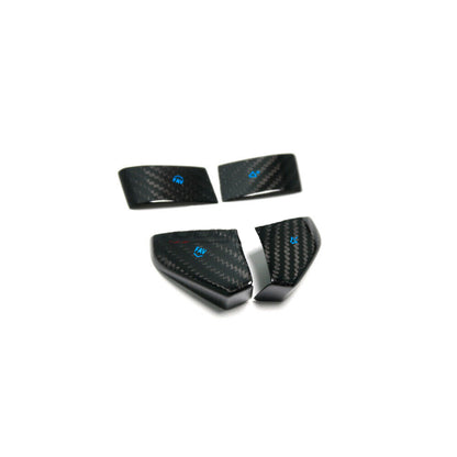 C8 Corvette Carbon Fiber Steering Wheel Button Covers (Black/Red/White/Blue) | Next-Gen Carbon