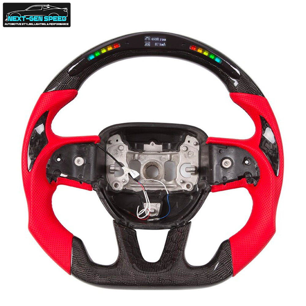 2015 - 23 Dodge Charger / Challenger / Durango / Track Hawk SRT LED Honeycomb Carbon Fiber Steering Wheel | Next-Gen Carbon