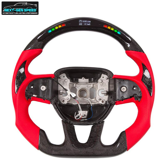 2015 - 23 Dodge Charger / Challenger / Durango / Track Hawk SRT LED Honeycomb Carbon Fiber Steering Wheel | Next-Gen Carbon